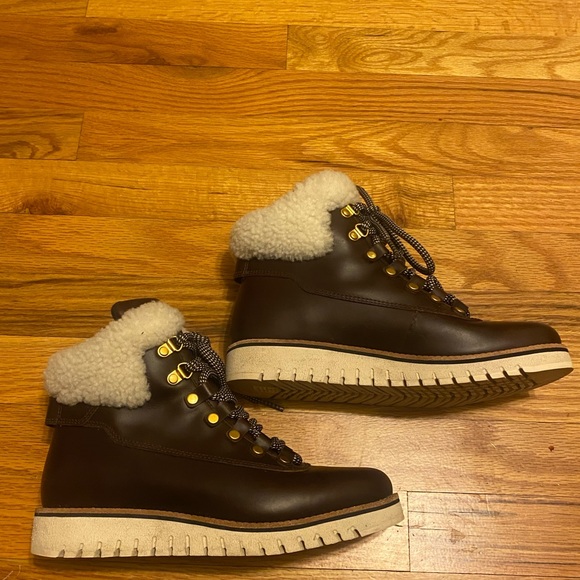 Cole Haan Zero Grand Explorer W6 Brown Leather Waterproof Boots -EUC - Picture 5 of 15